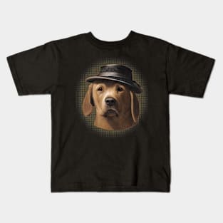 Golden Labrador Retriever Dog with Hat Kids T-Shirt